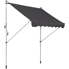 Gelenkarmmarkise Klemmmarkise höhenverstellbar 200x150cm Grau Aluminium für Balkon & Terrasse