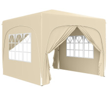 Pavillon 3x3m, wasserabweisend Stabil Winterfest Pop-up Faltpavillon, UV Schutz 50+, Faltbar Partyzelt Gartenzelt mit 4 Seitenteilen Ta