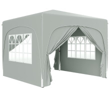 Pavillon 3x3m, wasserabweisend Stabil Winterfest Pop-up Faltpavillon, UV Schutz 50+, Faltbar Partyzelt Gartenzelt mit 4 Seitenteilen Ta