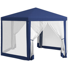 Pavillon 4x3m Sechseckig Wasserabweisend Stabil Winterfest Pavillon mit Moskitonetz Partyzelt Gartenzelt mit 6 Seitenteilen Gartenpavil