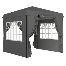 Pavillon 2,5x2,5m, wasserabweisend Stabil Winterfest Pop-up Faltpavillon, UV Schutz 50+, Faltbar Partyzelt Gartenzelt mit 4 Seitenteile