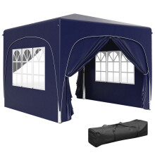 Pavillon 3x3m, wasserabweisend Stabil Winterfest Pop-up Faltpavillon, UV Schutz 50+, Faltbar Partyzelt Gartenzelt mit 4 Seitenteilen Ta
