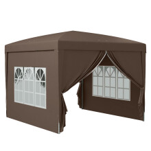 Pavillon ca.3x3m, wasserabweisend Stabil Winterfest Pop-up Faltpavillon, UV Schutz 50+, Faltbar Partyzelt Gartenzelt mit 4 Seitenteilen