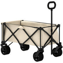 Gartenwagen 100 kg belastbar, klappbar Transportwagen mit herausnehmbare Plane, Griff, Rädern, Bollerwagen Handwagen Gartenkarre 138 Li