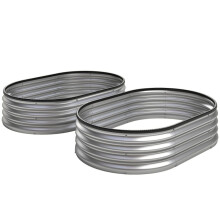 Hochbeet Metall 2er Set 135 x 90 x 30cm Oval Hochbeete mit Gummistreifen