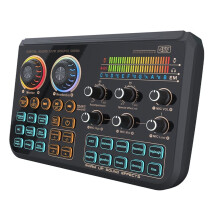 T600 Sound Card 48V Audio Interface Mixer Professional Audio Voice Changer for Karaoke,Recording,Live Streaming PC