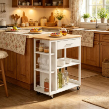 Praktischer Trolley,Snack Rack mit Rädern,Tragbarer Küchenwagen(nur mit Küchenwagen)