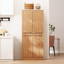 Kitchen Pantry Cabinet, Hoher Küchenschrank 4-türig, Kühlschrank-ähnlicher Vorratsschrank mit verstellbaren Böden, Großer Essschrank mi