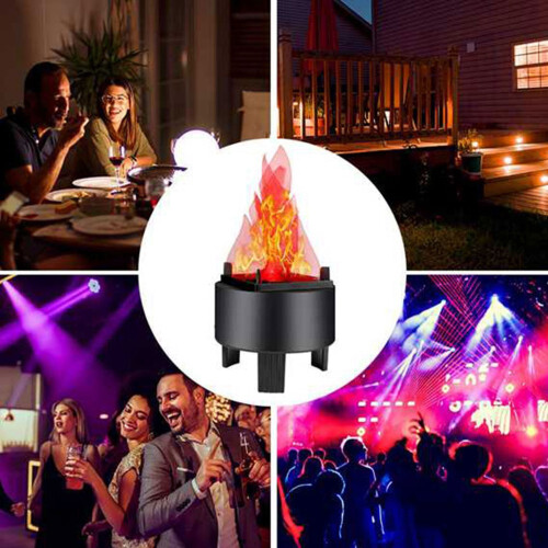 LED Fire Flame Effect Light Artificial Electric Flicker Campfire Lamp Party Decor Supplies for Bar Stage Home,EU Plug