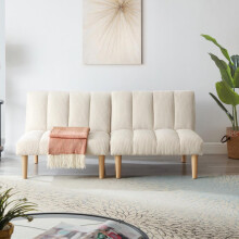 2-Sitzer Schlafsofa 167CM – Klappbares Sofabett mit 3-fach verstellbarer Rückenlehne, Platzsparende Schlafcouch für Wohnzimmer & Büro,