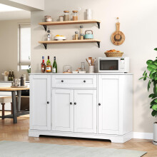 Multifunktionales Küchenbuffet – 138 cm Sideboard mit Schublade, Regaltüren & verstellbaren Einlegeböden – Modernes Design mit Kippsc