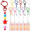 32pcs Beadable Keychains Bulk Kit, DIY Random Color -Shaped Keychain Bead Rod Set, Cute Chain Bars for  Gift 1