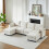 Modulares Chenille-Sofa, Ecksofas für das Wohnzimmer U-förmiges Ecksofa mit Stauraum-Ottomane, 6-Sitzer-Ecksofas mit Chaiselongue 1