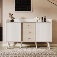Sideboard mit drei Schubladen, exquisite Maserung. Sideboard für Schlafzimmer und Wohnzimmer, Moderne Holzfarbe-Sideboard mit Stauraumr