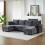 Modulares Chenille-Sofa, Ecksofas für das Wohnzimmer U-förmiges Ecksofa mit Stauraum-Ottomane, 6-Sitzer-Ecksofas mit Chaiselongue 1