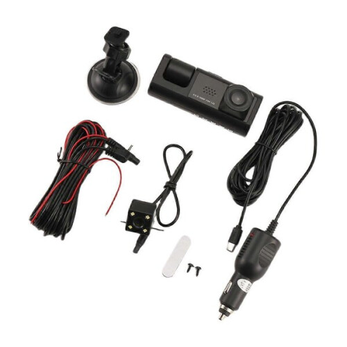 3 Camera Dash Cam 1080P 2 Inch Screen Dashcam Black Driver Recorder 1