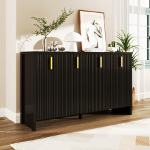 Modernes, minimalistisches schwarzes Sideboard: Die perfekte Kombination aus flexibler Aufbewahrung und elegantem Design. Das Sideboard