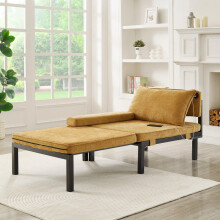 2 in 1 Folding Sofa Bed with Sleeping Function & USB/TypeC Ports, Extendable Single Chair with Cushion, Space-Saving Guest Bed for Livi