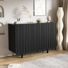 Sideboard, tropfenförmiges Sideboard mit geformten Türen und Pufferscharnier