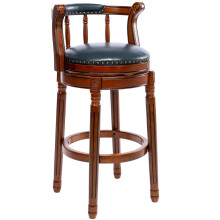 Cow top Leather Wooden Bar Stools, 360 Degree Swivel Bar Chair with Backs,Bar height Couner Height Barstools for Home Kitchen Dining Ro