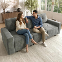 213 cm 3‑sitziges modulares Sofa zum Sitzen und Liegen, mit Schlaffunktion, großzügige Sitztiefe von bis zu 68 cm, verstellbare Sitztie