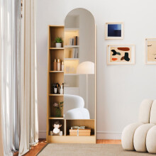 Schuhschrankk, Spiegeltüre, Garderobenschrank ,Ankleidespiegel mit Stauraum, Hochschrank, Badschrank mit verstellbaren Ablagen Naturho