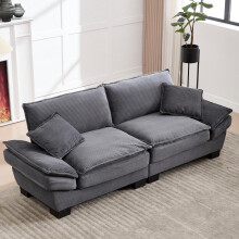 Ein modernes, Einfaches doppelsofa mit einem federbett, Das ein kissen reicht, ist kuschlig, Aber geräumig und geräumig im wohnzimmer/s