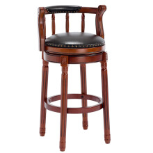 Cow top Leather Wooden Bar Stools, 360 Degree Swivel Bar Chair with Backs,Bar height Couner Height Barstools for Home Kitchen Dining Ro
