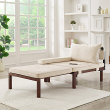 2 in 1 Folding Sofa Bed with Sleeping Function & USB/TypeC Ports, Extendable Single Chair with Cushion, Space-Saving Guest Bed for Livi