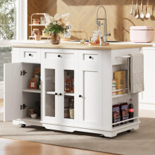 Kücheninsel, abnehmbare Trennwände, Küchenschrank, Esszimmerwagen mit Arbeitsplatte, Buffetschrank, Esszimmerwagen mit Holzmaserung, Bu