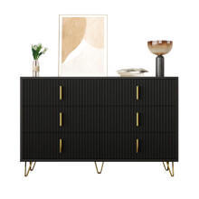 Elegantes Sideboard mit modernem Design, Kommode und viel Stauraum, goldene Griffe