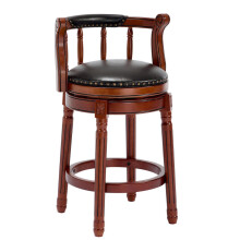Cow top Leather Wooden Bar Stools, 360 Degree Swivel Bar Chair with Backs,Bar height Couner Height Barstools for Home Kitchen Dining Ro
