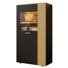 Modernes PB Aufbewahrungsschrank mit 16-Farben LED-Lichtern, Multifunktionaler Organizer mit 3 festen und 2 verstellbaren Regalen, Kab