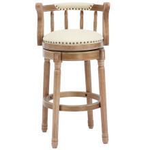 Cow top Leather Wooden Bar Stools, 360 Degree Swivel Bar Chair with Backs,Bar height Couner Height Barstools for Home Kitchen Dining Ro