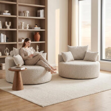 Chenille-Schaumstoff-Einzelsessel, keine Montage erforderlich, flauschiger moderner Schlafsessel für Wohnzimmer, Schlafzimmer, Lounge u