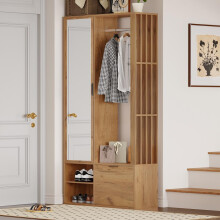 100*33*190cm garderobenschränke mit flur,6-in-1-Eingangsschrank, zum Aufhängen von Mänteln,Flurschrank mit Wäscheständer ,Garderobensch