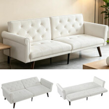 Verstellbares 2-in-1 Schlafsofa, Multifunktionales Klappsofa, Umbaubares Sofa mit Verstellbarer Rückenlehne für Wohn- & Schlafzimmer, B
