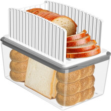 Newly Upgraded Homemade Bread Slicer, Toast Slicer, Bagel Slicing Tool, Including Storage,Easy to Clean