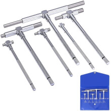 Set van 6 T-Boringsmeters, Bulkverpakking, Bereik 5/16" - 6", Telescopische Boringsmeter T-Meter Set, Complete Meetset