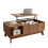 Couchtisch mit Hubfunktion, Wellenoptik, offenes Seitenfach, MDF-Material, Moderner Stil 1