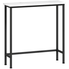 Konsolentisch Flurtisch mit verstellbar Fußpads, Kippschutz 75 x 24 x 76 cm für Kleinen Raum Schwarz