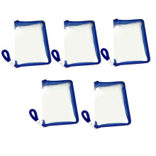 Confezione da 5 Bustine con Cerniera, Formato A4, Trasparenti, per Documenti, Organizer, Borsa Tote per Ufficio, Casa, Istruzione C
