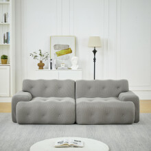 Cloud Sofa, übergroßer Zweisitzer – Breite Armlehnen und modernes Design mit Knopfverzierung. Geschwungenes Sofa, geeignet für Wohnzim