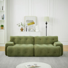 Cloud Sofa, übergroßer Zweisitzer – Breite Armlehnen und modernes Design mit Knopfverzierung. Geschwungenes Sofa, geeignet für Wohnzim