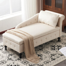Chaiselongue-Sofa aus Samt mit Stauraum, gepolsterte Chaiselongue-Couch mit Kissen für das Wohnzimmer, moderner Loungesessel mit Nagelk