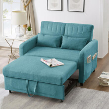 [Sofabett mit Schlaffunktion] Zweisitzer-Klappsofa, ausziehbares Design, schlicht und modern, zeitgemäßer Stil, dreistufig verstellbare