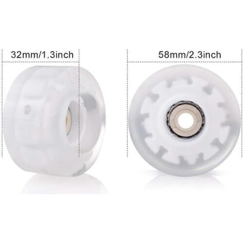 Ensemble de 8 roulettes LED avec roulements et clé à double rangée 1