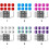 Ensemble de 8 roulettes LED avec roulements et clé à double rangée 3