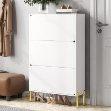 Moderner minimalistischer Schuhschrank ,Drei Türen ,Großes Fassungsvermögen , Goldene Schrankfüße , Stilvoll und praktisch , Geeignet f