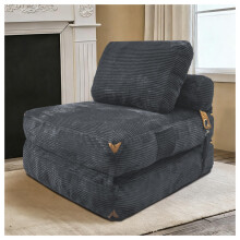 Modern Single-Seater Lounge Sofa with Integrated Storage and Elegant Tassel Accents for a Cozy Living Space